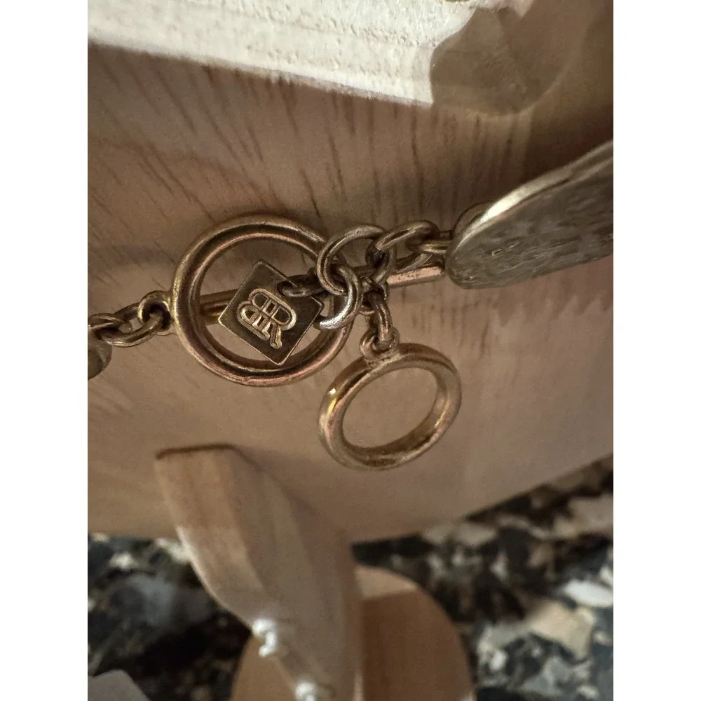 Banana Republic Gold-Tone Textured Disc Statement‎ Necklace Early 2000s - Picture 8 of 8